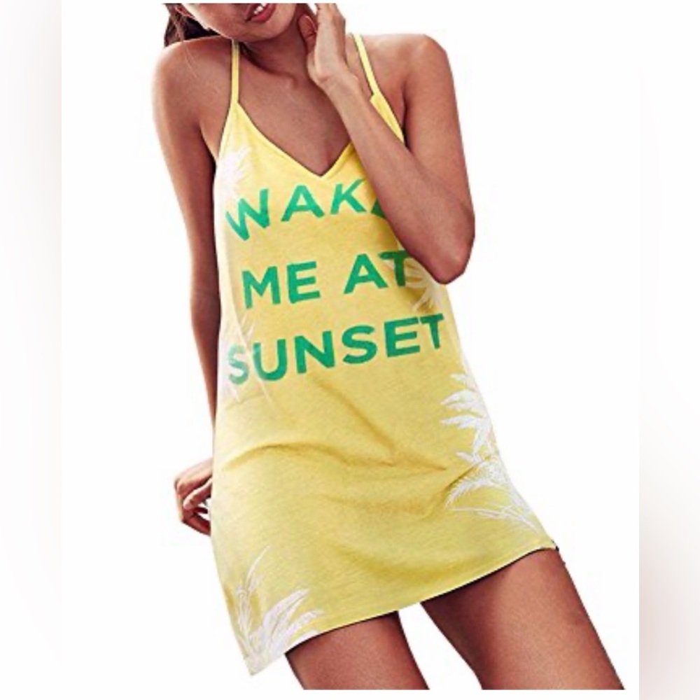 Victoria’s Secret meet me at the sunset yellow sleep shirt S
